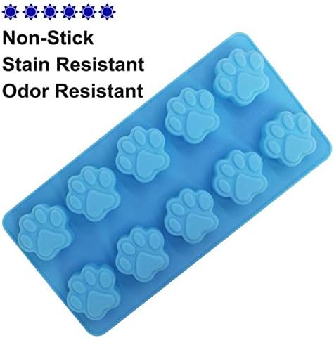 DaKuan 4-Pack Food Grade Silicone Paw Print Mold | Reusable Pet Ice Candy Chocolate Bakery Molds | Oven, Freezer & Dishwasher Safe