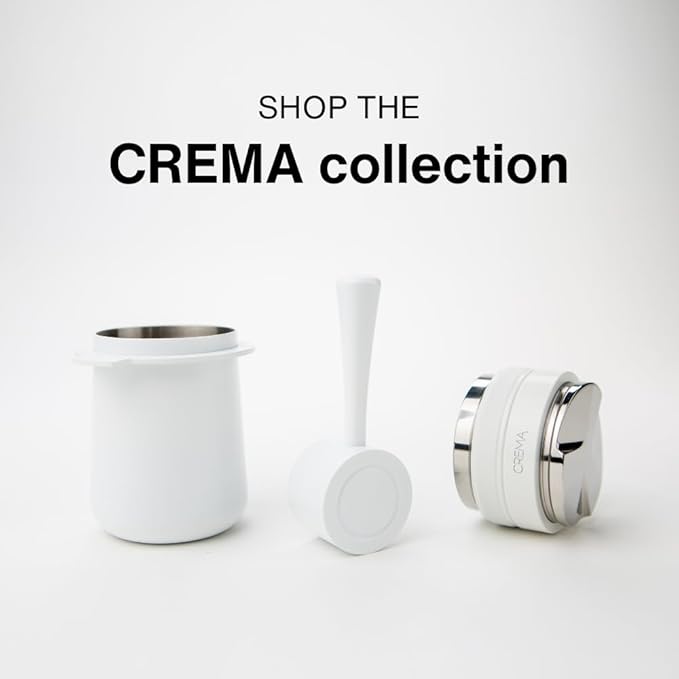 Crema Coffee Products 58mm Hand Tamper & Coffee Distributor | Compatible with Flair Pro and Pro 2 Portafilter | Double-Sided, Adjustable Depth Tool | Made with Durable 304 Stainless Steel | Silver