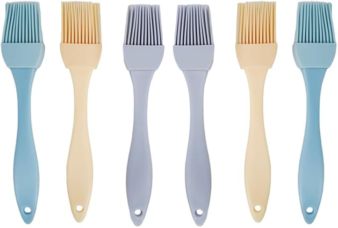 6 Pcs Silicone Basting Brush - Pastry Brushes for Cooking, Baking, BBQ Grilling, Sauce Brushing