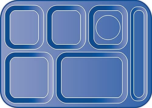 Carlisle FoodService Products P614R05 Right-Hand 6-Compartment Polypropylene Tray, 10" x 14", Red