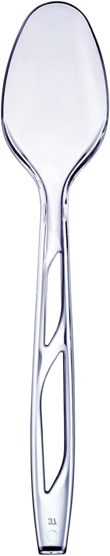 GUSTO [200 Count] Premium Heavyweight Spoons Plastic Disposable, Clear Plastic Spoons Heavy Duty, Perfect for Parties, Events, and Catering (Formerly Comfy Package)
