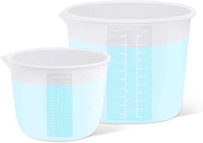 Extra Large Silicone Measuring Bowl Set for Epoxy Resin 2000ml/70fl.oz(9 Cups) & 1000ml/36fl.oz