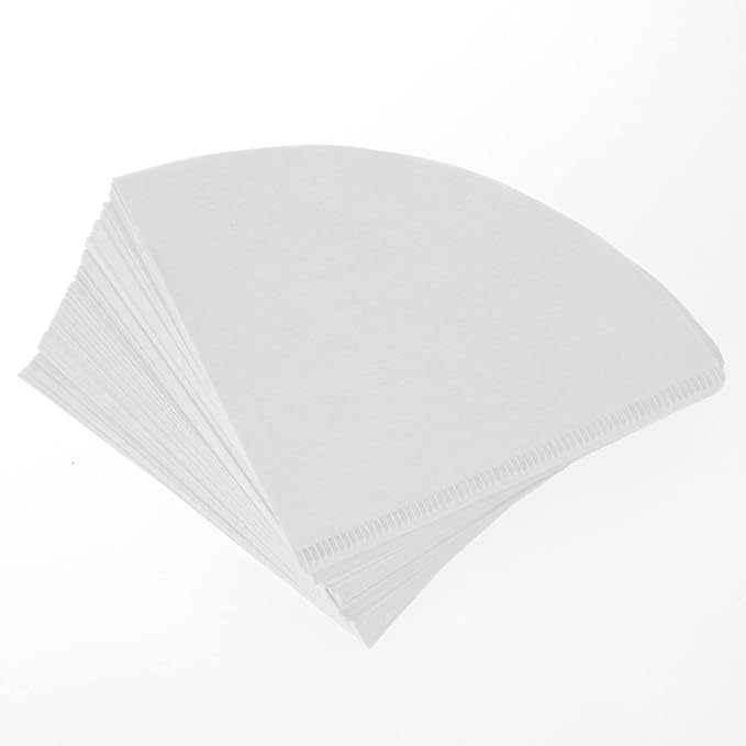 Premium Hemp White Paper Cone Coffee Filters - Peroxide Whitened - Compatible with V60 and All No.2 Size Pour Over Drippers - (Pack of 100)