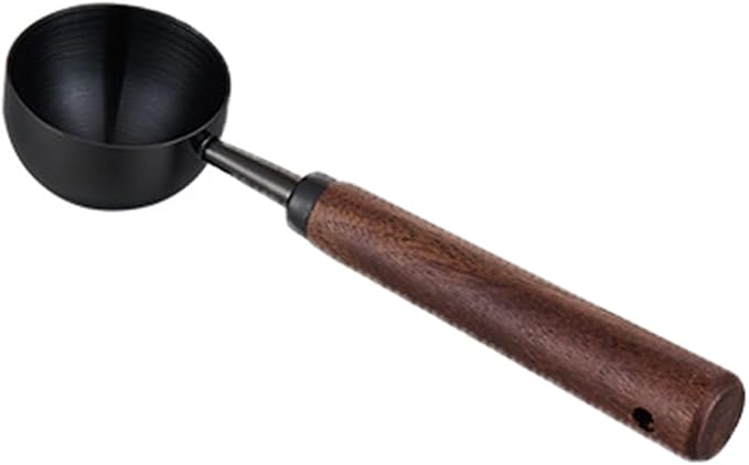304 Stainless Steel Coffee Measuring Spoon Wooden Handle Coffee Scoop for Coffee, Tea,2 TBSP/30ML,Black