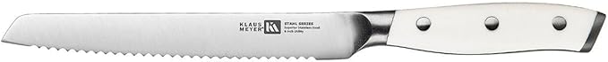Klaus Meyer Stahl High Carbon Exclusive German Steel 6 inch Utility Serrated Knife (White)