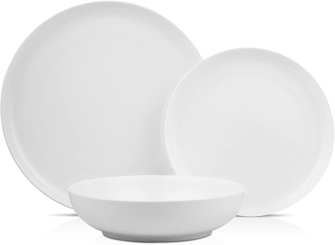 Stone Lain Gabrielle Formal Bone China Dinnerware Set for 8, White