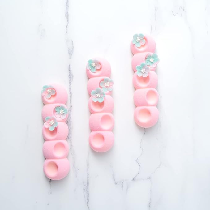 Pastry Tek 6 Cavities Flower Mold, 1 Oven-Ready Flower Chocolate Mold - Flexible, Freezable, White Silicone Flower Candy Mold, Easy Release, For Baking - Restaurantware