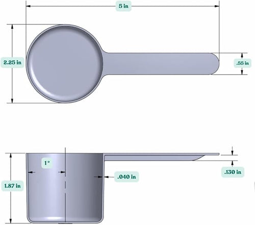 106 mL (106 CC | 3.58 Oz.) Long Handle Scoop for Measuring Coffee, Pet Food, Grains, Protein, Spices and Other Dry Goods (Pack of 25)