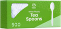 Comfy Package [500 Count] Heavy Duty White Plastic Tea Spoons, Extra Heavyweight Disposable Tea Spoons Perfect for Restaurants, Parties, and Dinner