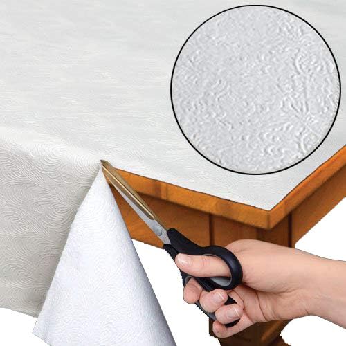 Home Bargains Plus Quilted Heavy Duty Table Pad Protector with Flannel Backing, Cut to Fit, Heat Resistant, Wipe Clean, Protects Table from Spills and Scratches, White, 52” x 108” Rectangle