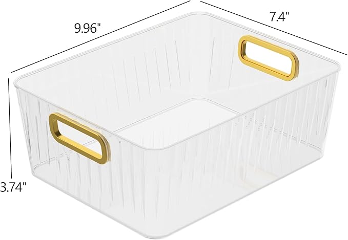 Kiddream 6 Packs Clear Fridge Organizer Bins, Plastic Pantry Organizers and Storage Bins
