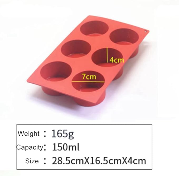 Silicone 11/8/6 Cavity Cylinder Shape Cake Mold For Baking Dessert Ice-Creams Mousse Mould Fondant Decorating Tools (6 Cavity)