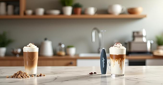 Agitate Handheld Electric Wand Coffee Milk Frother/Whisk/Drink Mixer/Mini Foamer Kitchen tool for Coffee, Cappuccino, Frappe, Matcha, Hot Chocolate, Protein shake (Black)