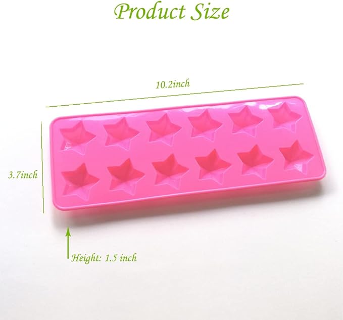 Star Chocolate Mold,Reusable Five Pointed Star Silicone Mold for Making Chocolates,Ice Cubes,Jellies and Candies(Pink)