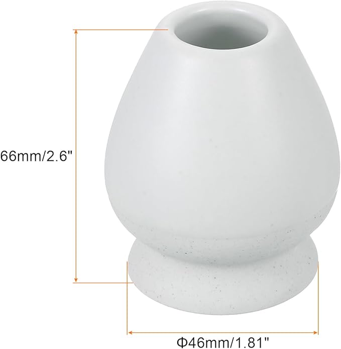 HARFINGTON Ceramic Chasen Stand 66mm Matcha Whisk Holder, Traditional Matcha Tea Chasen Holder, White