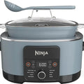 Ninja Foodi 8-in-1 Everyday Possible Cooker PRO 8.5-Quart Multi-Cooker with Glass Lid, Slow Coorker Integrated Spoon, and Non-Stick, Oven-Safe Pot,Sea Salt Grey