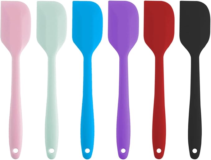 Silicone Spatula Set 6 Pack 8.5 inch Small Rubber Spatula Heat Resistant Mini Silicone Spatula Non-Stick Flexible for Baking Cooking Mixing and Kitchen Use