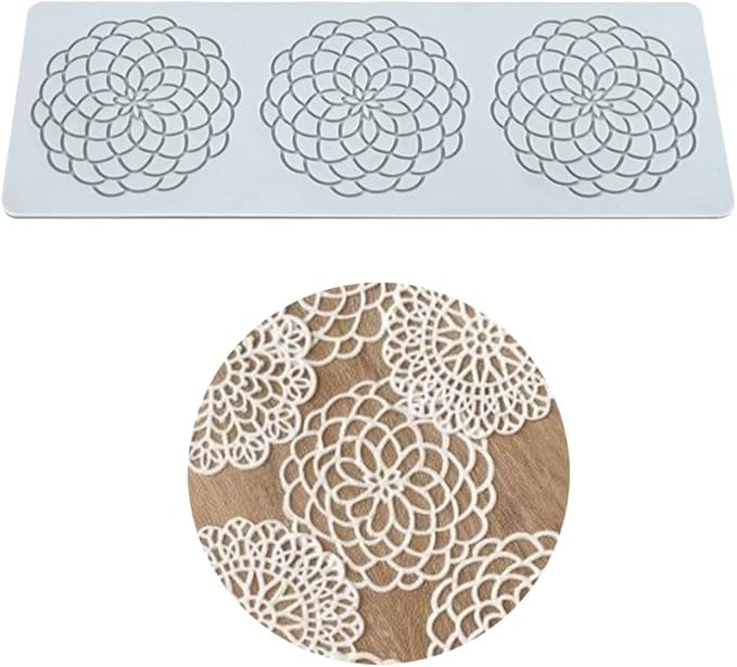 Silicone Molds 3D Hollow Leaf Chocolate Molds Honeycomb Bee Candy Mold Flower Pattern Fondant Mold Cake Topper Sugar Craft Decoration (Q_Flower_10.04 * 3.6 * 0.08inch)