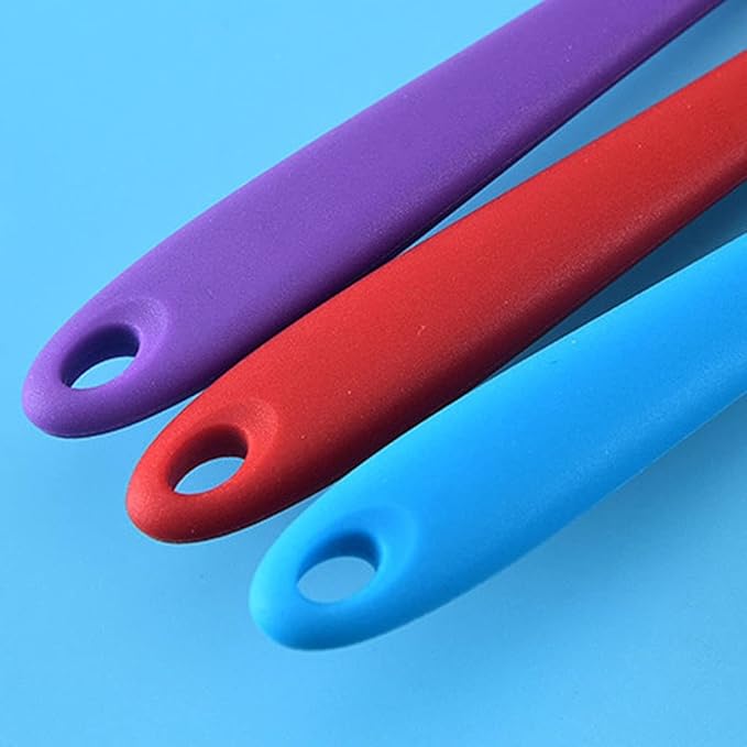 2Pack Small Silicone Turner High Heat Resistant Slotted Spatula for Fish, Eggs, Pancakes and More (8.2 IN, Light blue)