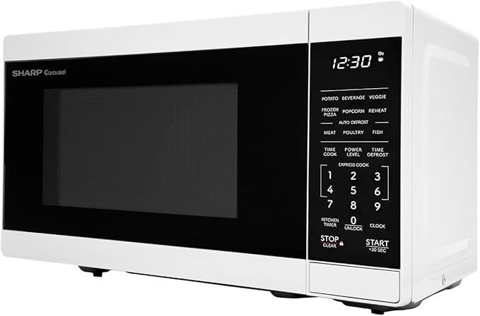 SHARP Compact Countertop Microwave Oven with Removable 10" Carousel Turntable, 700 Watt, 0.7 Cubic Feet, White