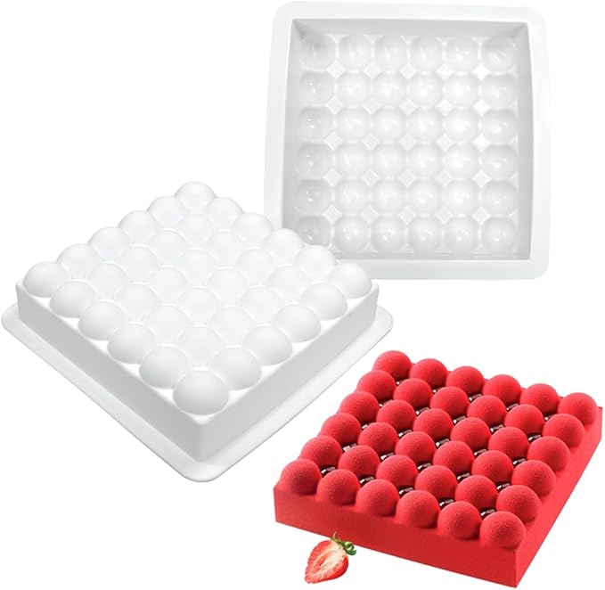 mostsom Silicone Mold for Mousse Cake, Chocolate, Cheesecake Bubbles Shape Pan - Flexible Baking Dish for Candy, Dessert, Ice Cube - Non-Stick Freezer & Oven Safe (C_ Bubbles)