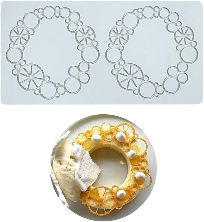 Silicone Molds 3D Hollow Leaf Chocolate Molds Honeycomb Bee Candy Mold Flower Pattern Fondant Mold Cake Topper Sugar Craft Decoration (K_Lemon_10.4 * 5.28 * 0.12inch)