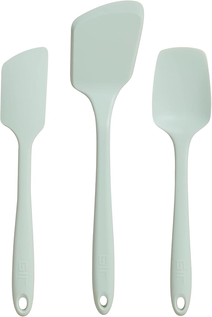 GIR: Get It Right 3-Piece Ultimate Silicone Kitchen Utensils Set - Spatula, Flip & Spoonula - Non toxic Cooking Utensils for Nonstick Cookware, Cooking and Baking - Mint