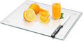 Tempered Glass Cutting Board for Kitchen, Clear Glass Board for Countertop, Heat Resistant, with Non-Slip Feet, 12x16" 1Pcs