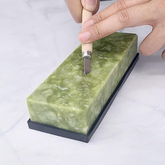 Knife Sharpening Stone,10000 Grit Whetstone Final Fine Polishing Natural Green Honing Oilstone for Knives Tools,Cutting Tools 180 * 60 * 30mm (A)