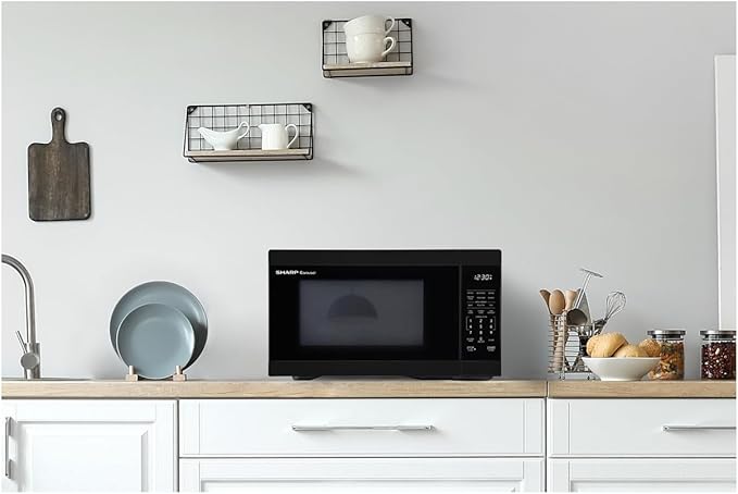 SHARP Countertop Microwave Oven with Removable 12.4" Carousel Turntable, 1000 Watt, 1.1 Cubic Feet, Black
