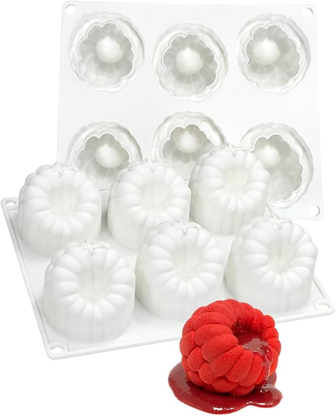 mostsom Silicone Dessert Mold, 6-Cavity Raspberry Pattern Chocolate Mousse Cake Mold, Flexible Baking Mold for Candy, Jelly, Ice Cube (B_ Raspberry)