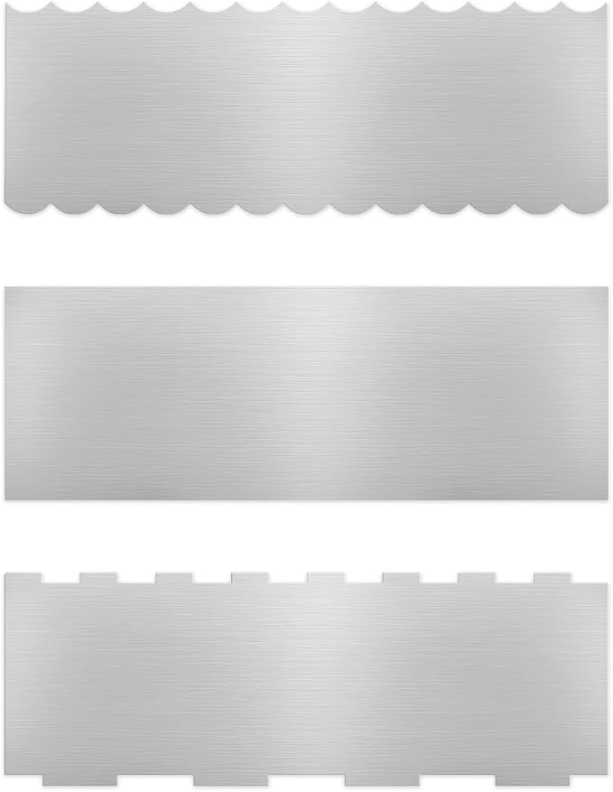 3PCS Stainless Steel Cake Scraper Set, Icing Scraper & Icing Smoother for Cake Decorating, Frosting Scraper Tools, Alisador de Pasteles for Buttercream & Baking