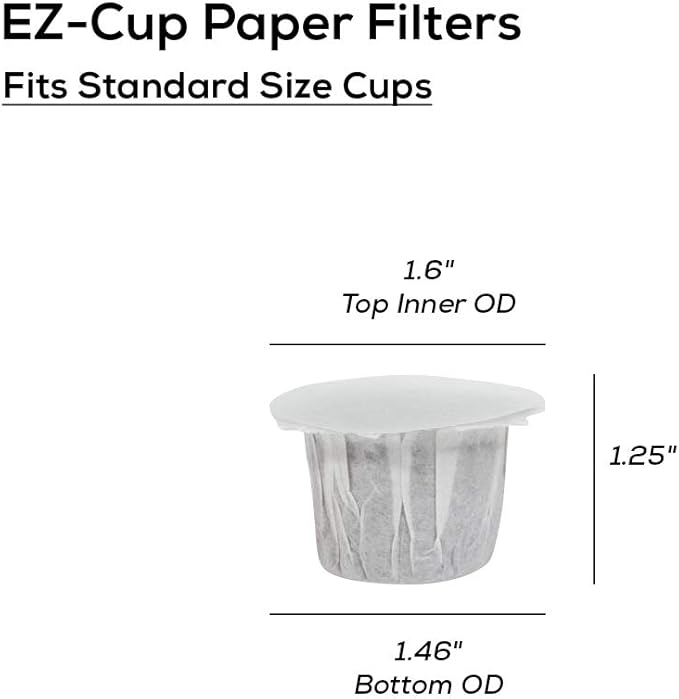 Perfect Pod EZ-Cup Paper Coffee Filters with Patented Lid for Single-Serve Coffee Brewers and Coffee Pods, Compatible with Keurig, 9-Pack (450 Filters)