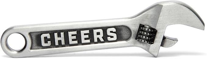 Wrench Bottle Opener - Heavy Duty Beer & Soda Cap Opener - Unique Bar Tool Gift for Men - Multitool Kitchen Gadget (Antique Silver)