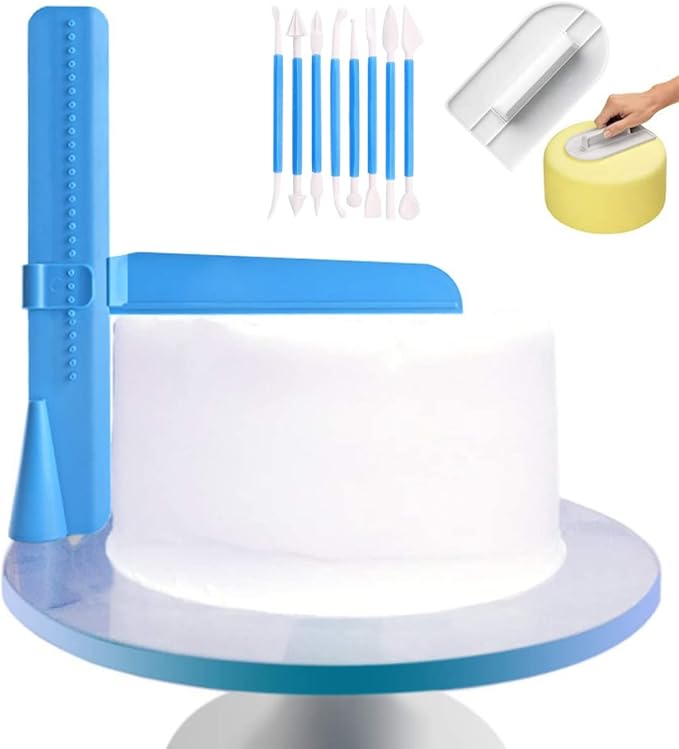 Adjustable Cake Scraper, Plastic Cake Cream Smoother, Easy Comb Set Edge Side Decorating Tools, With Tools 3 in 1