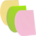 SURDOCA Dough Scraper Bench Scraper - 3P 8.3x5.5" Plastic Flexible Bowl Scraper, Sharp Edge & Angles Cake Scraper. Non-Slip Bakeware Decorating Tools Sculpting & Modeling Tools - Green+Pink+Yellow