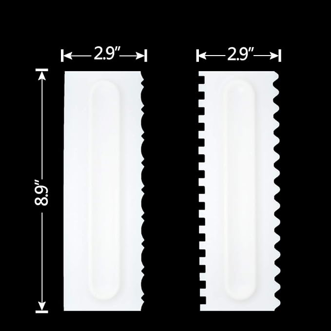 Cake Scraper Set Decorating Comb and Icing Smoother Tool Mousse Butter Cream Cake Edge DIY Tool Plastic Sawtooth Cake Scraper Icing Smoother Comb Set Kitchen Baking Tools Christmas Gift (4 Pack)