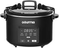 Gourmiia 4.5 Qt Programmable Slow Cooker with 5 Presets, Slow Cook, Digital Timer, Keep Warm Function, Nonstick Interior, Dishwasher Safe, Black