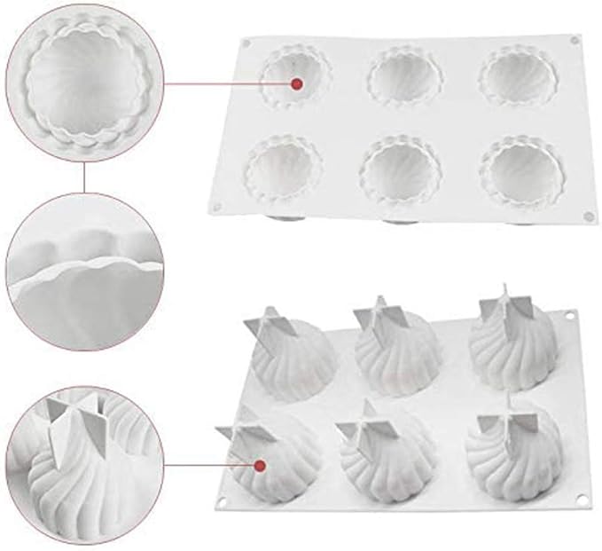 Silicone Molds Baking for Mousse Cake, 3D Baking Molds Dessert Molds for Pastry Truffle Pudding Jelly Cheesecake, Onion Shape, 6-Cavity