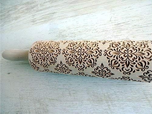 KALEIDOSCOPE ROLLING PIN LASER ENGRAVED for EMBOSSED COOKIES GIFT FOR FRIEND MOTHER BAKER
