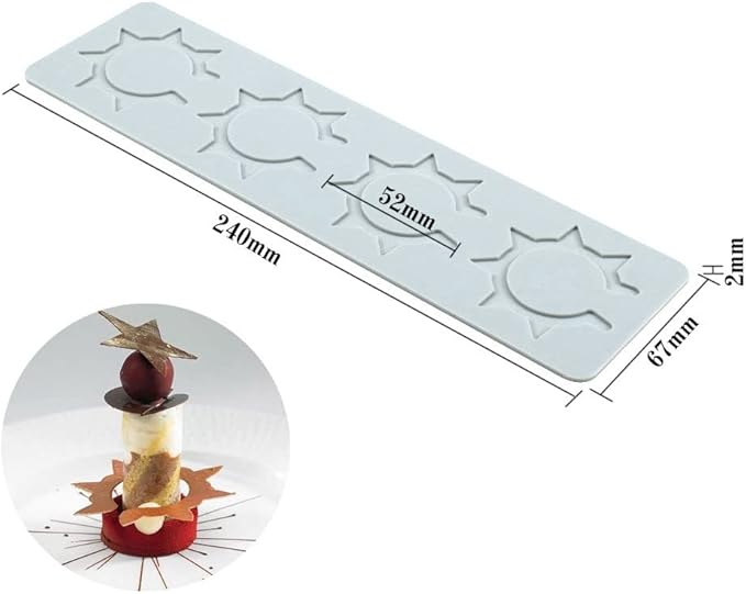 Silicone Molds 3D Hollow Leaf Chocolate Molds Honeycomb Bee Candy Mold Flower Pattern Fondant Mold Cake Topper Sugar Craft Decoration (O_Sun_9.6 * 2.68 * 0.08inch)