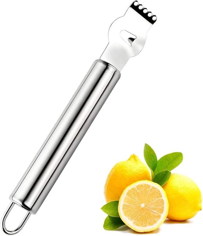Lemon Zester Grater,Stainless Steel orange peeler tool with Channel Knife，5pack