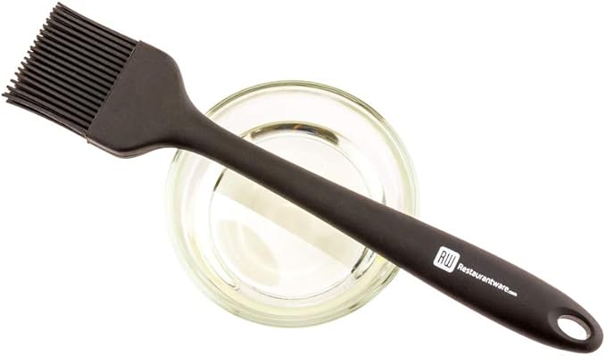 Restaurantware 10.2 Inch Pastry Brush 1 Heat-Resistant Basting Brush - Dishwasher-Safe Hanging Hole Black Silicone Cooking Brush For Spreading Oil Butter Or Sauce