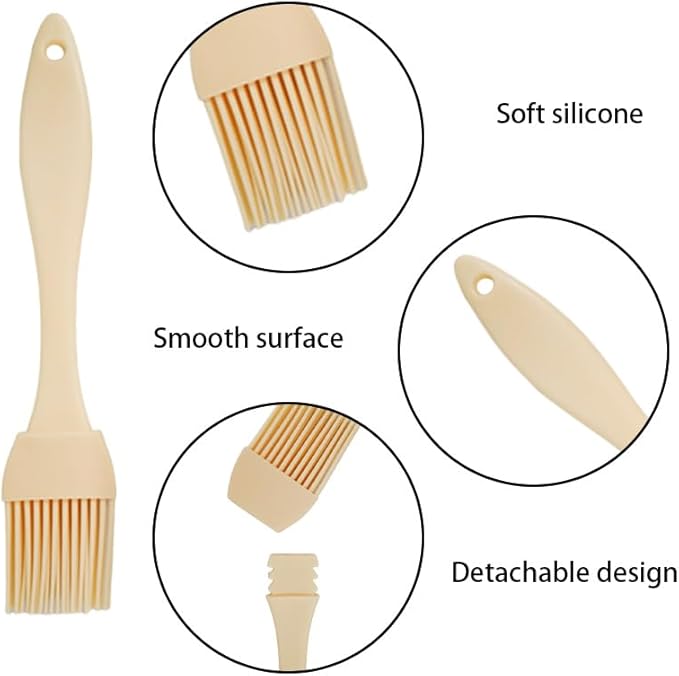 6 Pcs Silicone Basting Brush - Pastry Brushes for Cooking, Baking, BBQ Grilling, Sauce Brushing