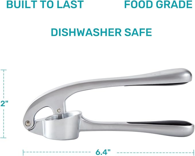 Garlic Press, Premium Rust Proof Kitchen Garlic Mincer Crusher Squeezer with Ergonomic handle, Ginger Crusher with Good Grip, Easy to Clean, Dishwasher Safe