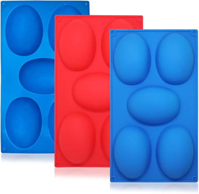 3 Packs 5 Cavities Easter Eggs Silicone Mold,findTop Baking Mold Cake Pan, Biscuit Chocolate Mold, Ice Cube Tray, Soap Mold