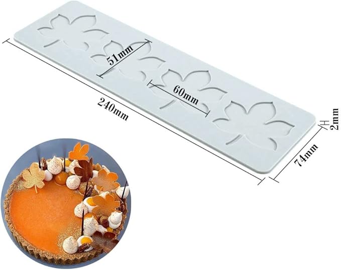 Silicone Molds 3D Hollow Leaf Chocolate Molds Honeycomb Bee Candy Mold Flower Pattern Fondant Mold Cake Topper Sugar Craft Decoration (P_Leaf_9.6 * 2.96 * 0.08inch)