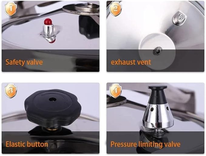 Aluminum Explosion-Proof Pressure Cooker- 7L~15L Capacity- Silver (15L)