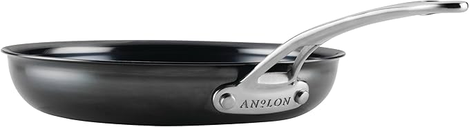 Anolon Everlast N2 Carbon Steel Frying Pan/Skillet with Helper Handle, Compatible with All Cooktops, Metal Utensil Safe, 10 Inch Open Fry Pan - Black