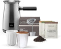 Hotel Chocolat Velvetiser - In-Home Hot Chocolate Machine - Barista-Grade Hot Chocolate Maker - Platinum Edition - 2 Ceramic Podcups & 10 Single-Serve Sachets